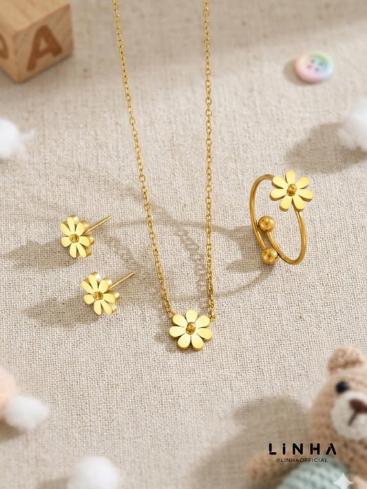 Conjunto Margaridas Douradas