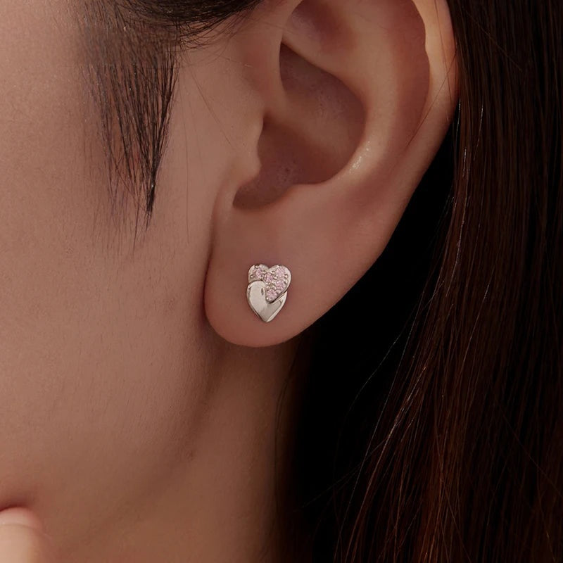 Brincos Heart Glow Rosa