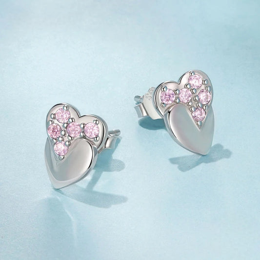 Brincos Heart Glow Rosa